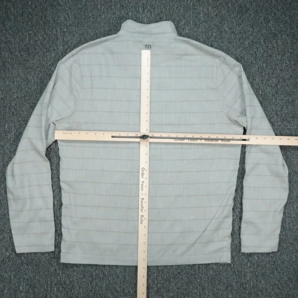Travis Mathew Jacket Mens Large Gray Striped Full Zip Athletic Golf Stretch
